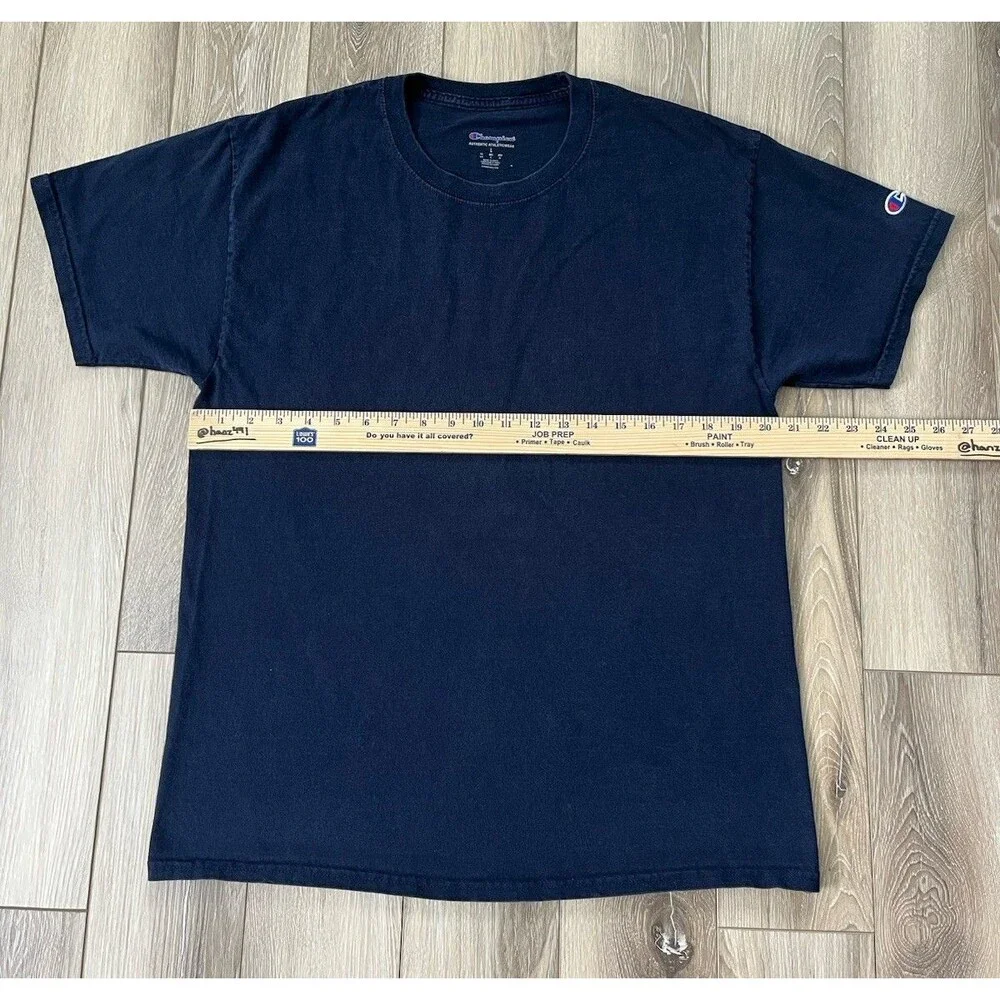 Champion Blue Cotton Short Sleeve Tee Mens Sz Large Casual - Picture 8 of 8